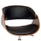 Armen Living Julian Modern Office Chair In Chrome Finish with Black Faux Leather And Walnut Veneer Back LCJUOFCHBL - alternate 4